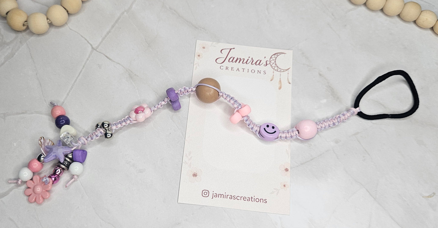 Light pink and light purple Macramé/ Macramé Rosa claro y Violeta claro