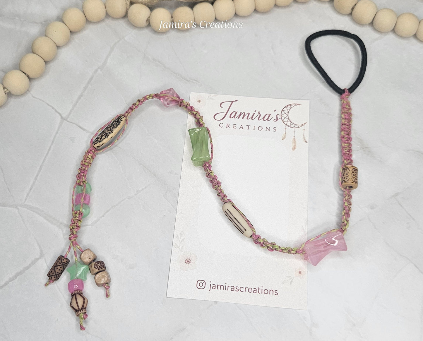 Pink and green Macramé/ Macramé Rosa y verde