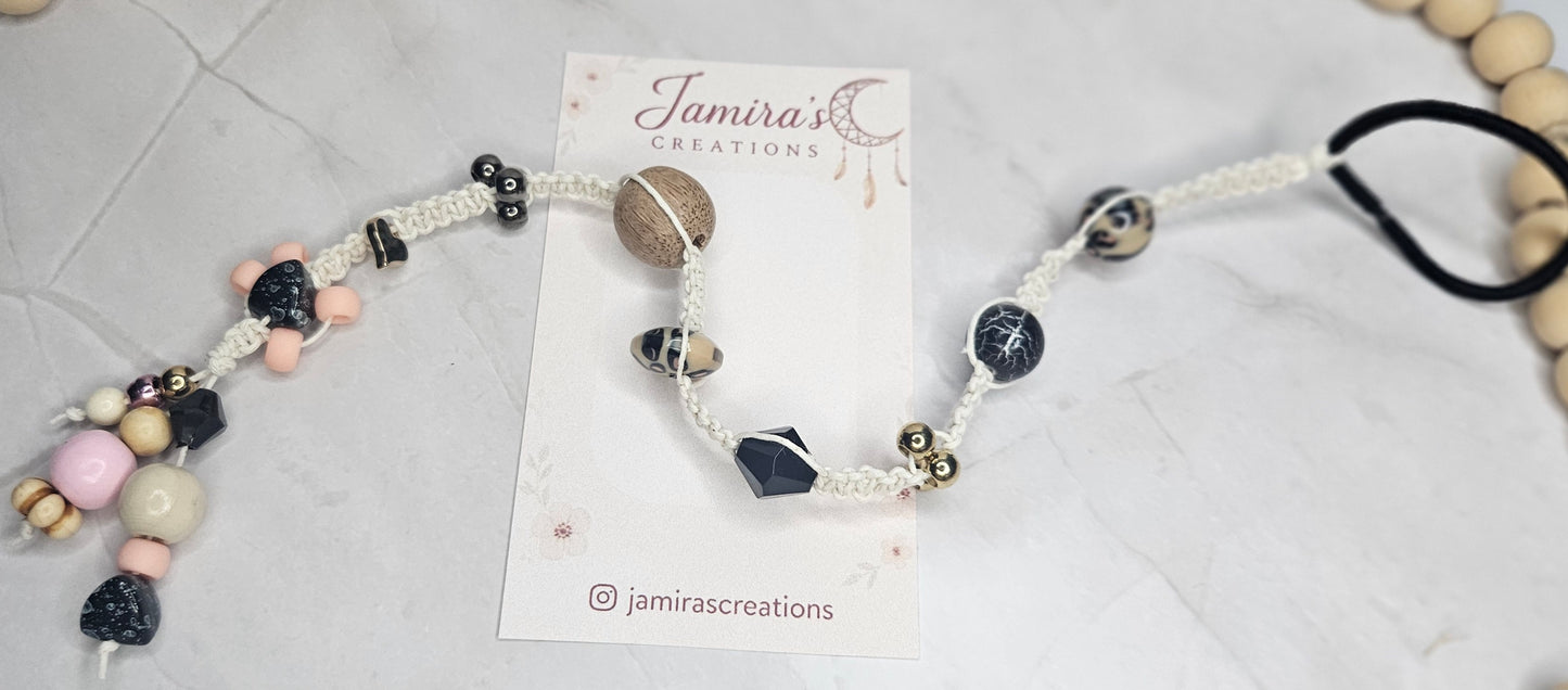 Beige with black Macramé/ Macramé Crema con negro