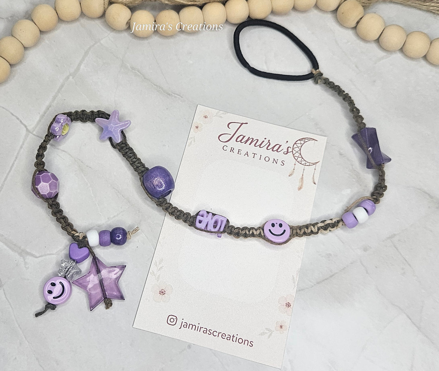 Brown with purple Macramé/ Macramé Marrón con violeta